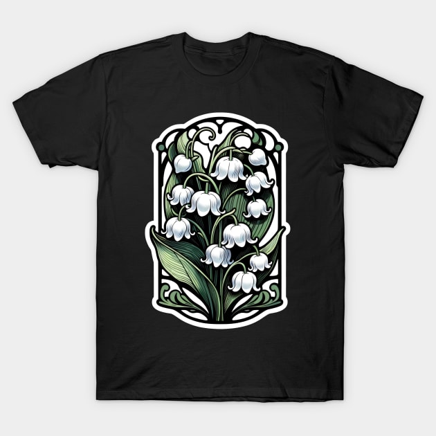 art nouveau sweet pea may Birth Month Flower T-Shirt by OddHouse